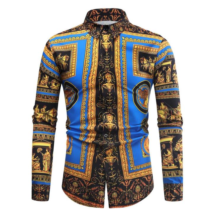 Heren barok overhemd 10 luxe gouden kamper shirt zwart blauw, Kleding | Heren, Overhemden, Nieuw, Overige halswijdtes, Overige kleuren