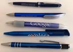 Balpennen, pen met blauw accent, deels gebruikt, verzamelen, Verzamelen, Pennenverzamelingen, Balpen, Ophalen of Verzenden, Zo goed als nieuw