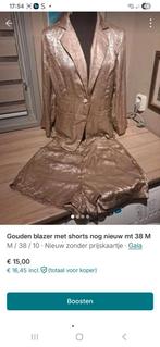 Gouden Blazer met Shorts Gala - Maat M, Maat 38/40 (M), Geel, Nieuw, Ophalen of Verzenden