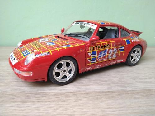 1993 Porsche Carrera 911 Race editie Bburago 1:18, Hobby en Vrije tijd, Modelauto's | 1:18, Zo goed als nieuw, Auto, Bburago, Ophalen of Verzenden