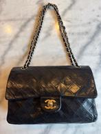 Chanel medium classic flap zwart vintage, Ophalen of Verzenden, Gebruikt, Zwart, Schoudertasje
