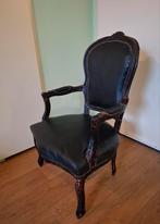 Barok Stoel Zwart Leer Gotische Chaire, Ophalen