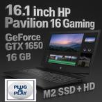 16.1 inch HP Pavilion 16 Gaming+Geforce GTX 1650 4G+Garantie, Computers en Software, Windows Laptops, Intel Core i5 10300H, Met videokaart