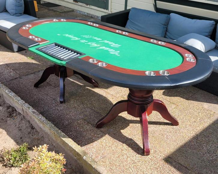 Luxe pokertafel! Met vaste tafepoten en een luxe tafelblad!, Hobby en Vrije tijd, Gezelschapsspellen | Kaartspellen, Gebruikt
