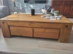 Robuuste houten salontafel met lades, Huis en Inrichting, Tafels | Salontafels, Ophalen, Gebruikt, 100 tot 150 cm, 50 tot 100 cm