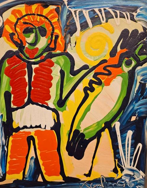 Jacob Kanbier op paneel (1949-2020), Antiek en Kunst, Kunst | Schilderijen | Abstract, Ophalen of Verzenden
