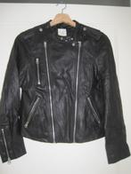 Kort jack . Iimitatieleer. Maat 36. Zwart. H&M., Maat 38/40 (M), H&M, Zwart, Ophalen of Verzenden