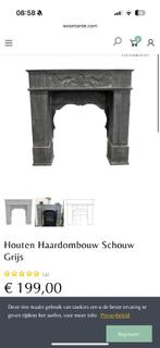 Houten haardombouw schouw grijs - MOET WEG!, Ophalen, Zo goed als nieuw, Vrijstaande haard, Elektrische haard