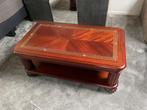 Mahoniehouten salontafel met inlegwerk, Huis en Inrichting, Tafels | Salontafels, Ophalen, 100 tot 150 cm, 50 tot 100 cm, Zo goed als nieuw