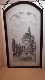 Pentekeningen in glas en lood 3st., Antiek en Kunst, Ophalen