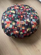 Kleurrijke ronde poef, Huis en Inrichting, Banken | Voetenbanken en Poefen, Ophalen, Zo goed als nieuw, Stof, 50 tot 75 cm