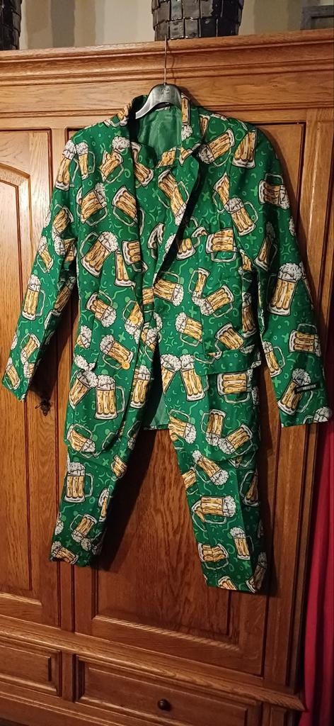 Groen bierpak - Maat S, Kleding | Heren, Carnavalskleding en Feestkleding, Ophalen, Zo goed als nieuw, Maat 52/54 (L), Suitmeister