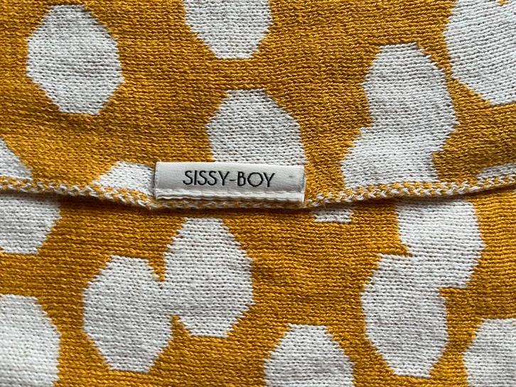 Sissy-Boy plaid okergeel / wit 140 x 160 cm, Huis en Inrichting, Woonaccessoires | Plaids en Woondekens, Zo goed als nieuw, Ophalen of Verzenden