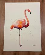 Groot Aquarel Schilderij - Flamingo, Antiek en Kunst, Ophalen of Verzenden