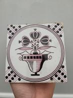 Zeet mooie oude Tegel met Bloemmotief!, Antiek en Kunst, Ophalen of Verzenden