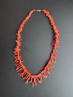Antiek Bloedkoraal Collier, Gebruikt, Ophalen of Verzenden, Steen of Mineraal, Met edelsteen