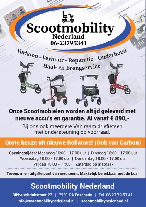 Driewielfiets  - Scootmobiel / Verkoop - Reparatie - Verhuur, Fietsen en Brommers, Fietsen | Driewielfietsen, Nieuw, Ophalen of Verzenden