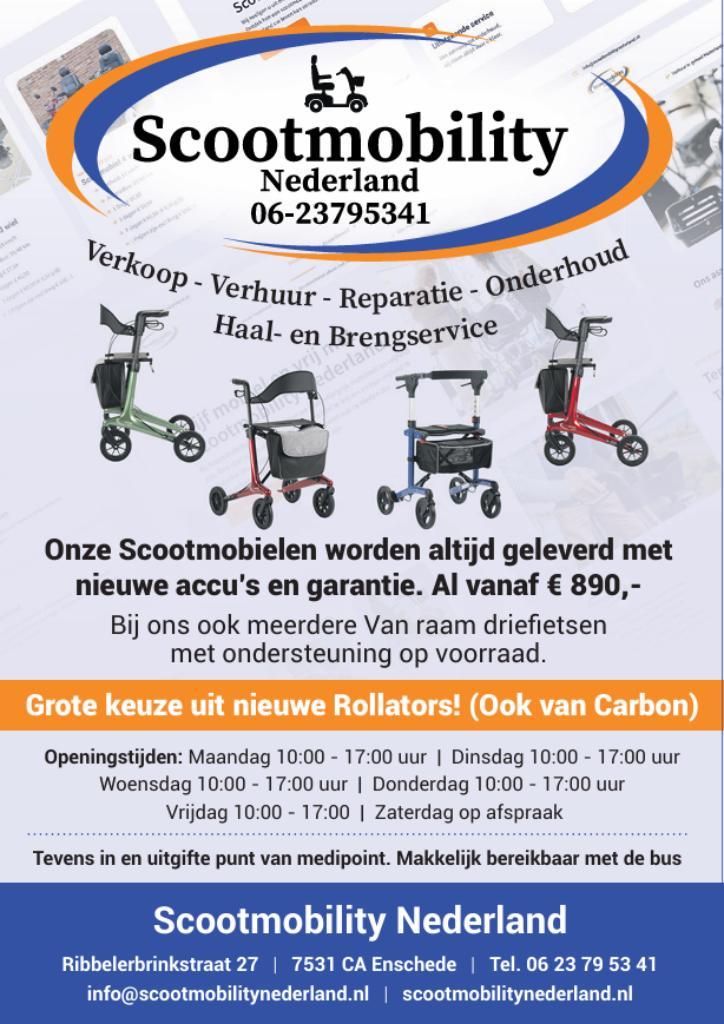 Driewielfiets  - Scootmobiel / Verkoop - Reparatie - Verhuur, Fietsen en Brommers, Fietsen | Driewielfietsen, Nieuw, Ophalen of Verzenden