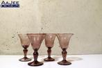4 La verrerie de Biot glazen - Mondgeblazen - Amethist, Antiek en Kunst, Antiek | Glas en Kristal, Ophalen of Verzenden