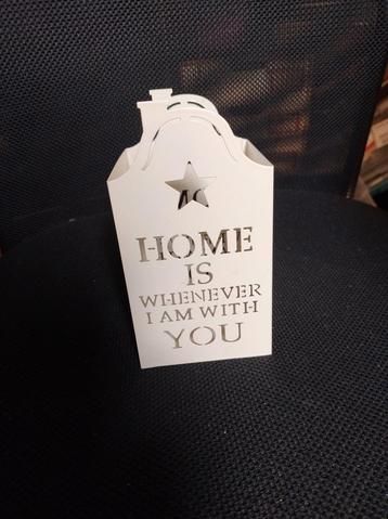 Waxinelichthouder Huisje - Home is whenever I am with you beschikbaar voor biedingen