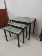 Vintage marmeren onyx mimiset bijzettafel design mid century, Ophalen, Huis en Inrichting