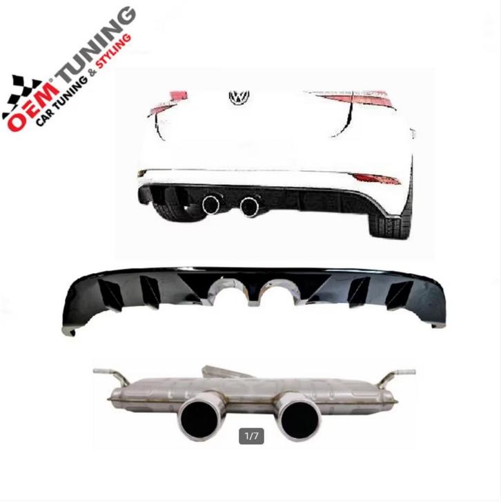 GOLF 7.5 | R20 LOOK Diffuser+Uitlaat | 17-20 | Hoogglans zwa, Auto diversen, Tuning en Styling, Ophalen of Verzenden