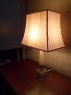 Vintage schemerlamp koper marmer met lampenkap tafellamp, Huis en Inrichting, Lampen | Tafellampen, Gebruikt, Klassiek, Ophalen of Verzenden