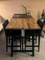 Bartafel set Ikea hout/zwart, Huis en Inrichting, Ophalen of Verzenden, Zo goed als nieuw