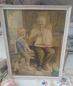 Brocante prentje opa met bootje, Antiek en Kunst, Curiosa en Brocante, Ophalen of Verzenden