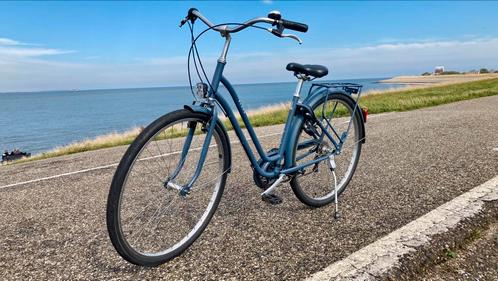 Btwin Elops Damesfiets Blauw, Fietsen en Brommers, Fietsen | Dames | Damesfietsen, Gebruikt, (Extra) lage instap, Versnellingen