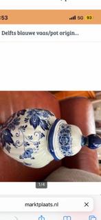 Delfts blauwe vaas/pot, Huis en Inrichting, Woonaccessoires | Vazen, Ophalen, Blauw, Aardewerk of Porselein, Zo goed als nieuw