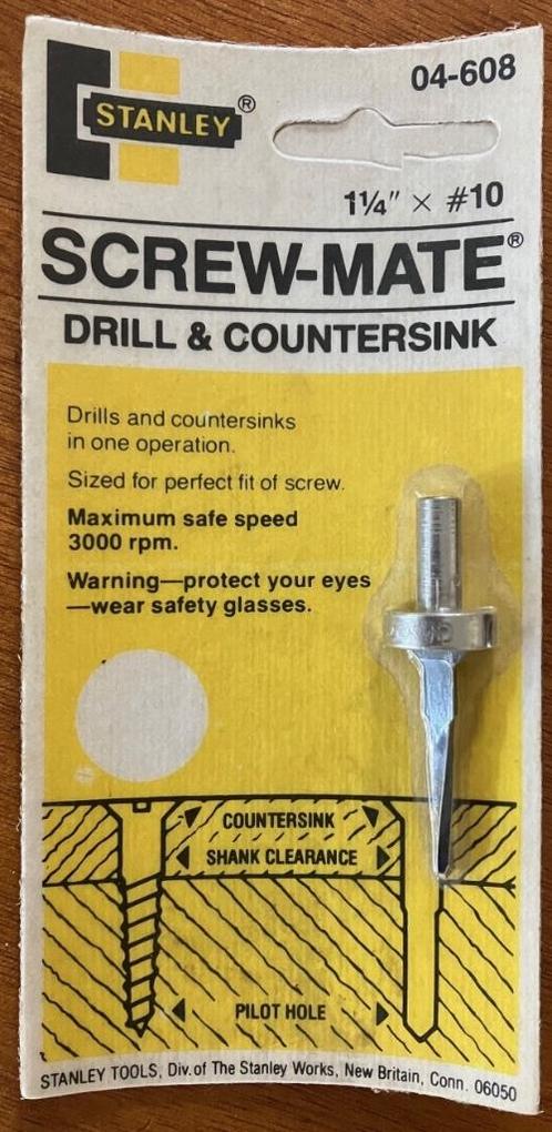 Stanley Screw Mate- 11/4 inch x #10 boor en verzinkboor in 1, Doe-het-zelf en Verbouw, Gereedschap | Boormachines, Nieuw, Overige typen
