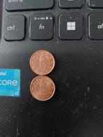 2X 1 EURO CENT  SAN MARINO, Ophalen of Verzenden, San Marino, Losse munt