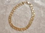 Mooie Handgemaakte Fijne Dubbele 14 Kt Gouden Armband, Sieraden, Tassen en Uiterlijk, Antieke sieraden, Verzenden, Goud, Armband