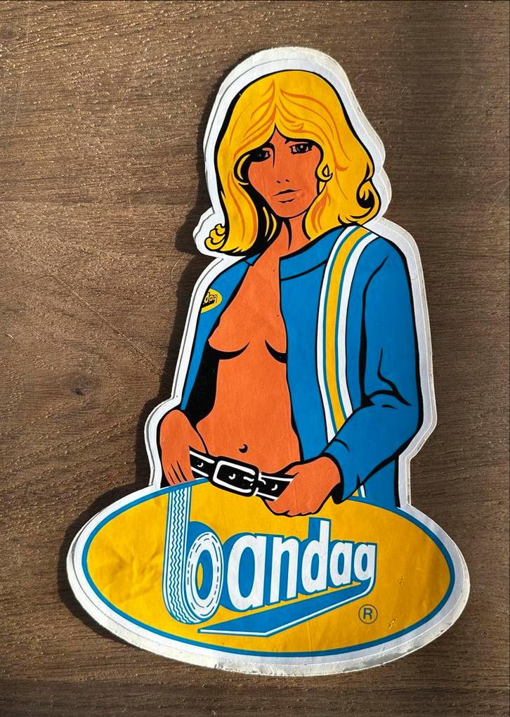 Vintage Bandag Sticker - Zeldzaam!, Auto diversen, Autostickers, Ophalen of Verzenden