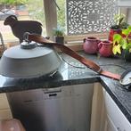 Mooie hanglamp z.g.a.n. met lederen ophangband., Ophalen, Zo goed als nieuw, Minder dan 50 cm