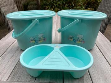 Vintage luieremmers en waskom Bébé-jou (olifantje) beschikbaar voor biedingen