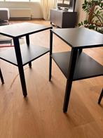 Kleine tafeltjes - Zwart - 2x, Minder dan 55 cm, Metaal of Aluminium, Zo goed als nieuw, Rechthoekig