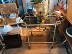 Vintage retro messing serveerwagen drankwagen barcart, Ophalen, Huis en Inrichting