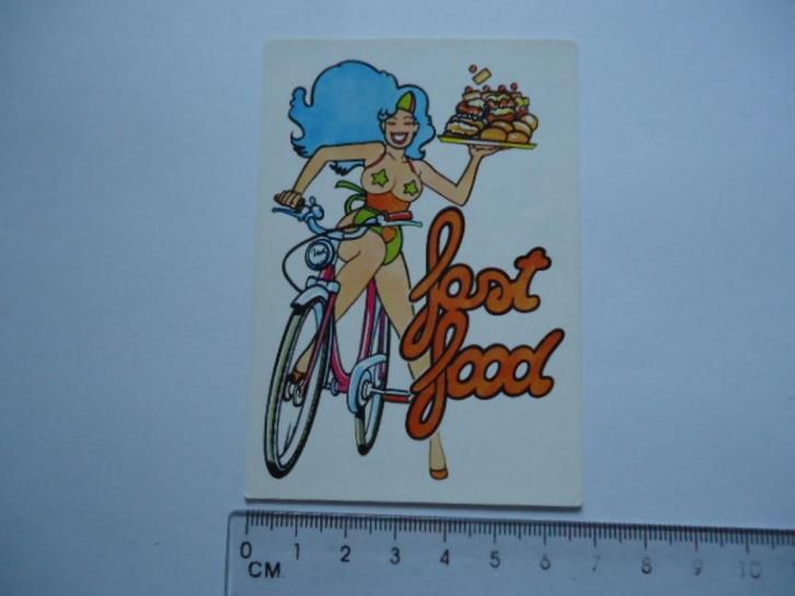 sticker oud Fastfood pinup pin up strip pop -2 retro fanta, Verzamelen, Stickers, Zo goed als nieuw, Bedrijf of Vereniging, Verzenden