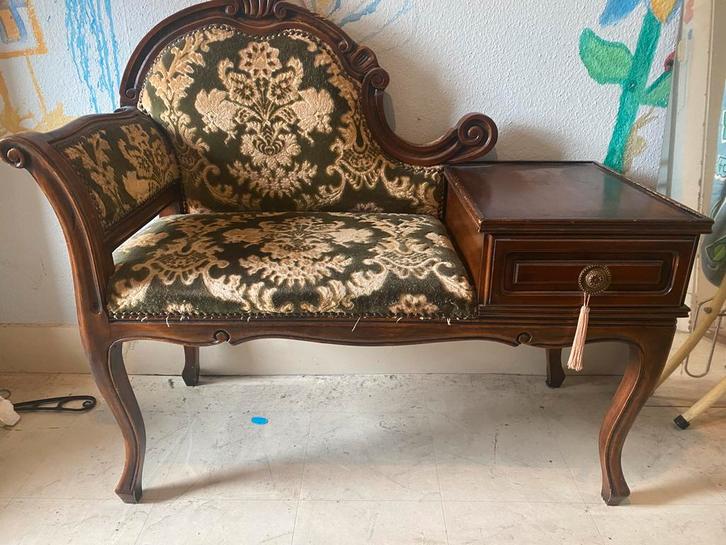 Telefoonbankje barok / retro / vintage, Antiek en Kunst, Antiek | Meubels | Stoelen en Banken, Ophalen