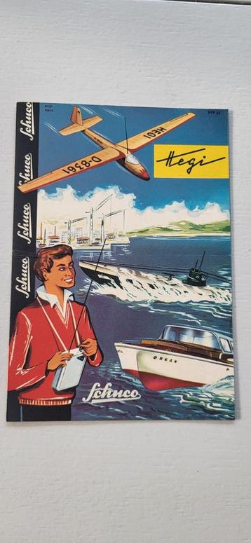 Schuco 1961 originele oude Folder  vliegtuig en boten  beschikbaar voor biedingen