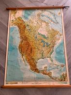 Vintage retro schoolplaat landkaart Noord en Midden Amerika, Ophalen, Aardrijkskunde