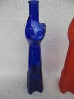 2x Vintage "Katten fles" Happy Cat Moezel Riesling, Antiek en Kunst, Antiek | Glas en Kristal, Ophalen of Verzenden