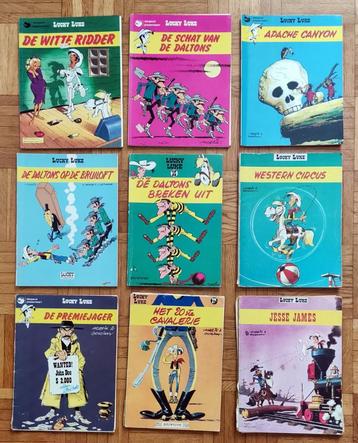 9x Lucky Luke, de man die sneller schiet dan zijn schaduw beschikbaar voor biedingen