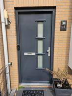 Houten voordeur grijs, Doe-het-zelf en Verbouw, Deuren en Horren, Ophalen of Verzenden, Zo goed als nieuw, Buitendeur, 200 tot 215 cm