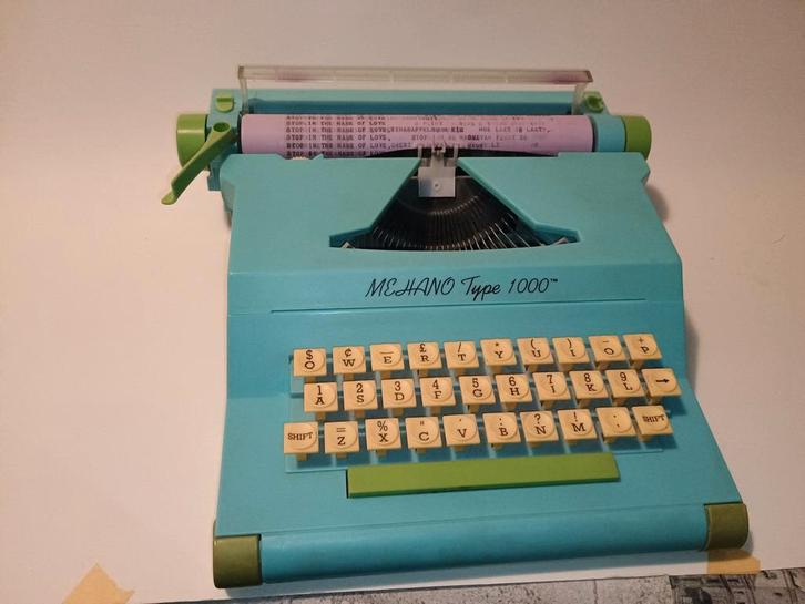 Mehano antieke vintage kinder typmachine werkt met lint, Diversen, Typemachines, Zo goed als nieuw, Ophalen of Verzenden