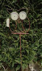Mooie Uil tuinsteker met thermometer en hygrometer, bruin, Ophalen of Verzenden, Nieuw