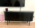 Design tv meubel / tv kast in zwart hout, Huis en Inrichting, Kasten | Televisiemeubels, Ophalen, 100 tot 150 cm, Zo goed als nieuw