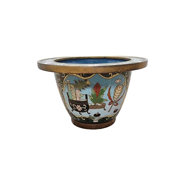 Vintage Chinees Cloisonne bloempot, Antiek en Kunst, Kunst | Niet-Westerse kunst, Ophalen of Verzenden